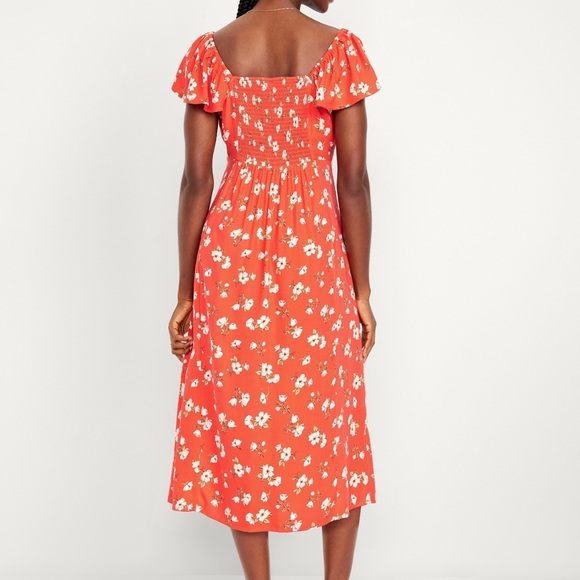 Old Navy Orange Slit Midi Sundress - Picture 2 of 5